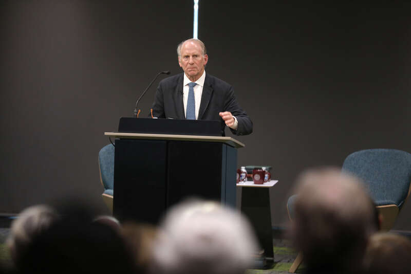 Former President of the Council on Foreign Relations Richard Haass speaking with attendees at an event at the Walton Center for Planetary Health at Arizona State University in Tempe, Arizona.

Please attribute to Gage Skidmore if used elsewhere.