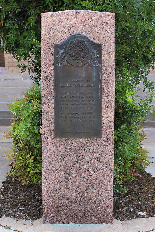 Robert Jones Rivers Texas Centennial Monument on the courthouse grounds in Georgetown, Texas, United States.