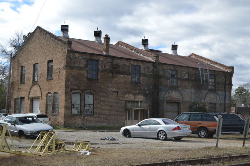 Front and eastern end of the Rocky Mount Electric Power Plant, located at 217 Andrews Street in Rocky Mount, North Carolina, United States.  Built in 1901 and expanded in 1920, it is listed on the National Register of Historic Places.