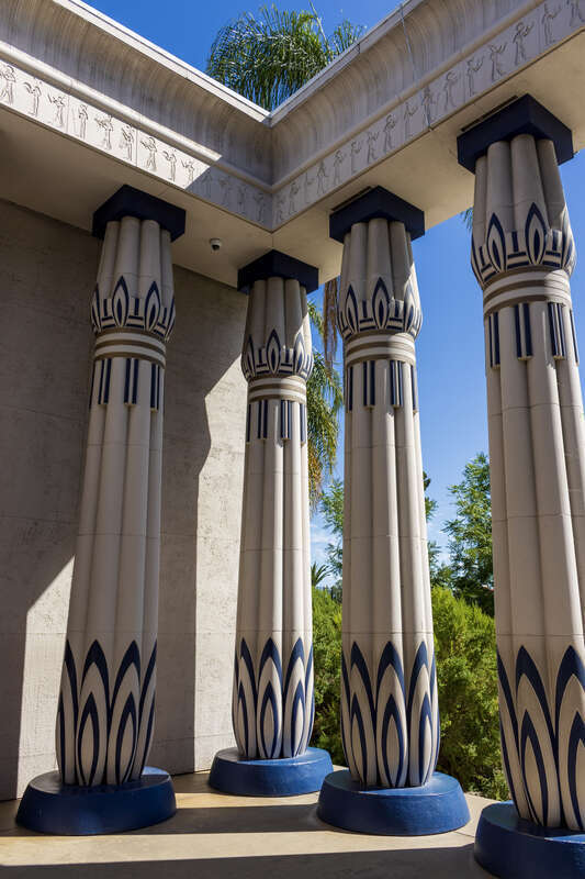 Rosicrucian Egyptian Museum entrance pillars