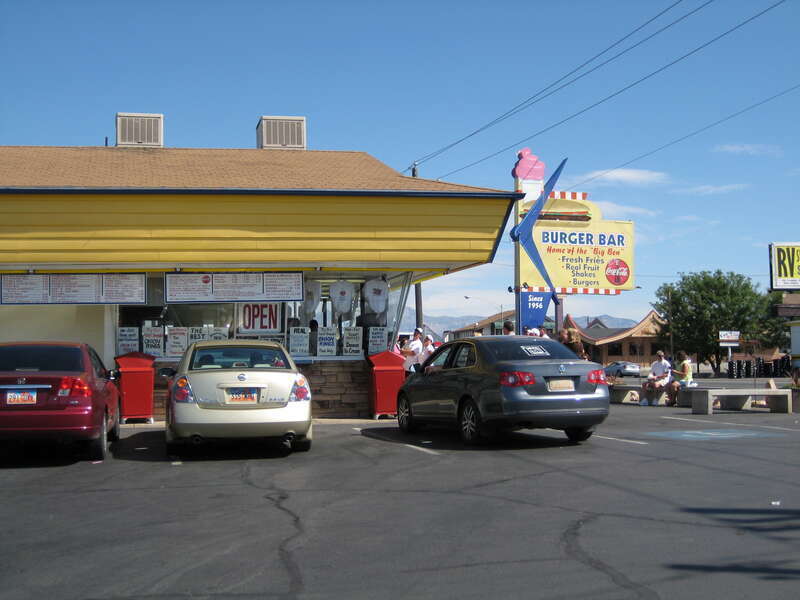 Guy Fieri did this place on his "Diners Drive-ins and Dives" show, but it really isn't any better than any other small burger joint.