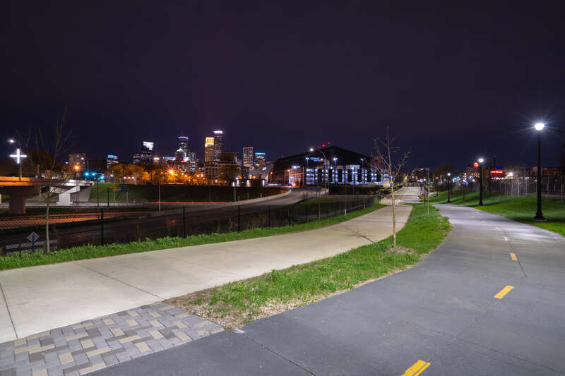 The Samatar Crossing shared-use path near downtown Minneapolis.