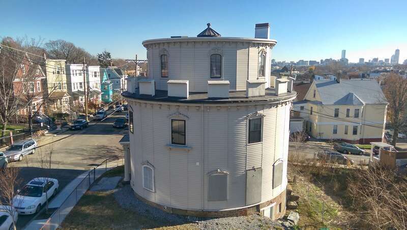 Round House seen from the third floor of 40 Atherton St. in Dec 2015