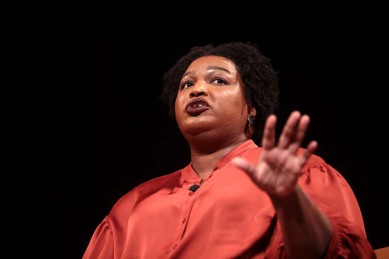 Former Minority Leader of the Georgia House of Representatives Stacey Abrams speaking with attendees at a conversation at the Mesa Arts Center in Mesa, Arizona.

Please attribute to Gage Skidmore if used elsewhere.