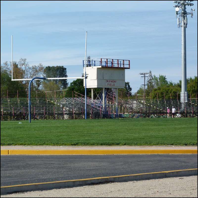 Sutter Middle School, track and grandstand.