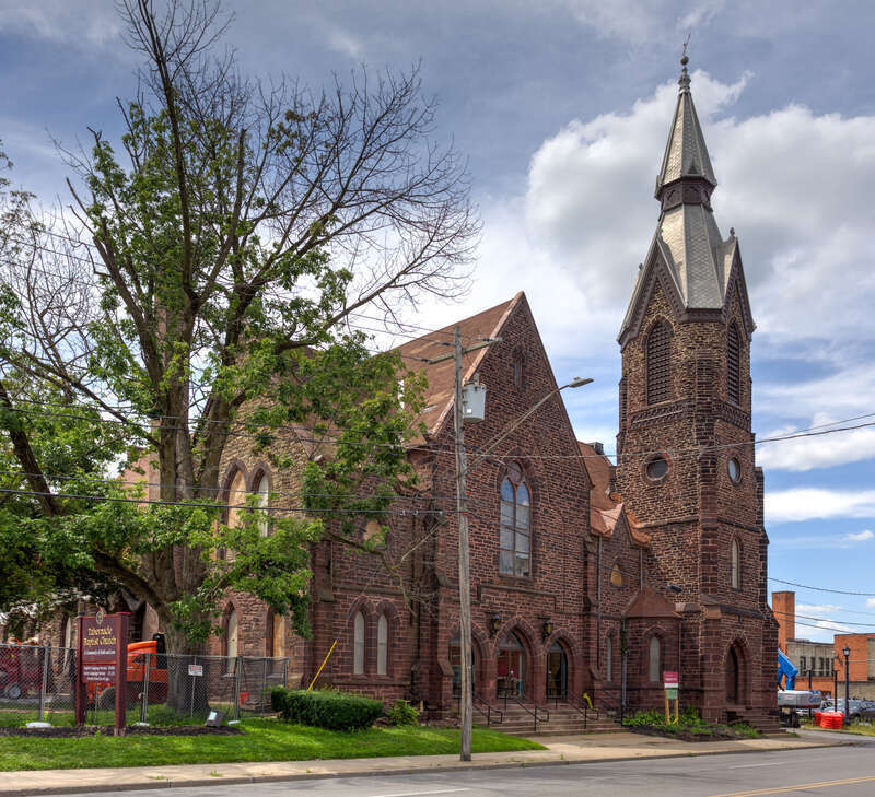 Tabernacle Baptist Church, 8 Hopper St, Utica NY. NRHP ID  11001003
Architects:
Meacham,G;Lewis,H;James,J;Ulrich,J

Ague, Rusmere &amp; Jennison:M