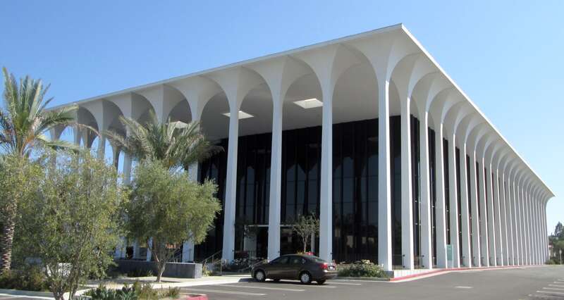 The Taj Mahal Medical Center at 23521 Paseo de Valencia in Laguna Hills, California was built in 1964 and was designed by Burke, Kober &amp; Nicholais in the neo-classical style. (Source: "Taj Mahal Medical Center") and striking reference to then