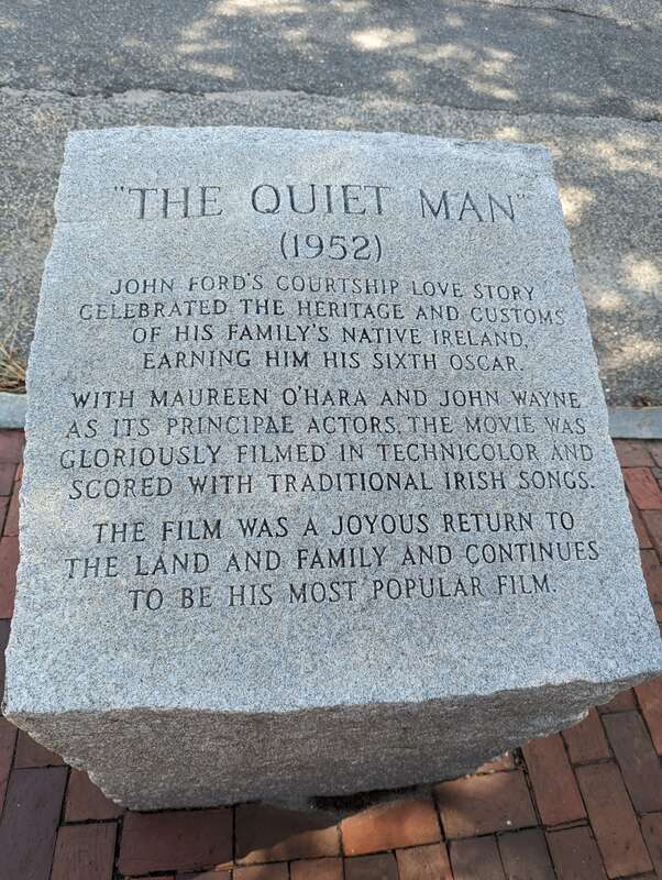 Stone inscription for "The Quiet Man" (1952) at John Ford's statue in Portland, Maine