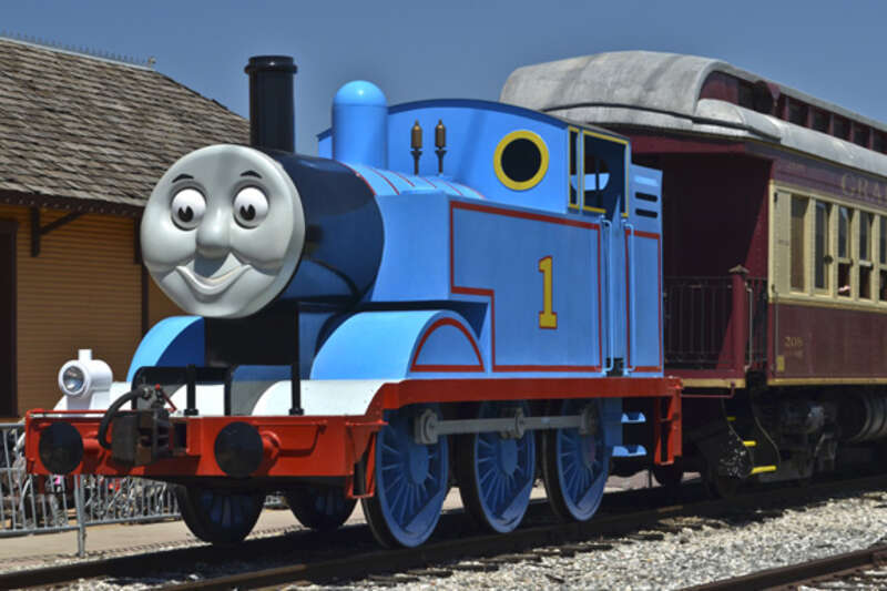 Thomas in Grapevine, Texas waiting for another load of excited train fans to climb "All aboard."
