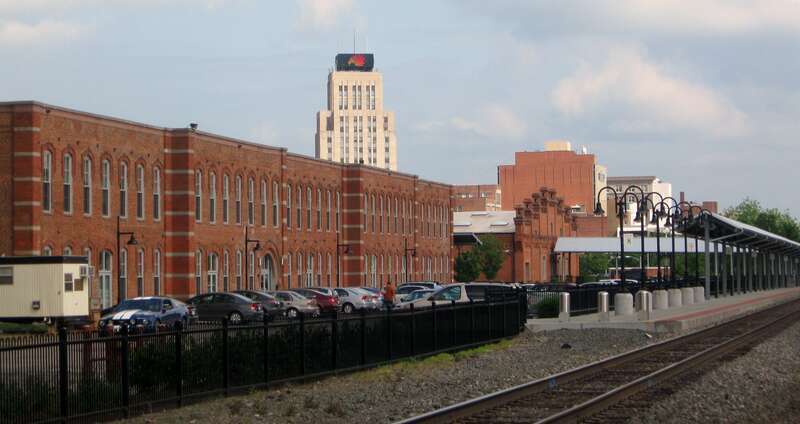 Tracks in downtown