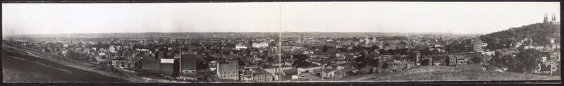 Panoramic view of Troy, New York, United States as seen from Prospect Park. Geographical coordinates listed below are approximate.