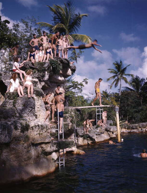 Local call number: JJS0973
Title: Venetian Pool: Coral Gables, Florida
Date: ca. 1945
General Note: The Venetian Pool, located at 2701 De Soto Blvd. in Coral Gables, Florida, was completed in 1924. It was added to the National Register of Historic