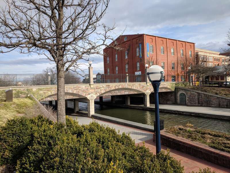 Carroll Creek Park in downtown Frederick, Maryland.