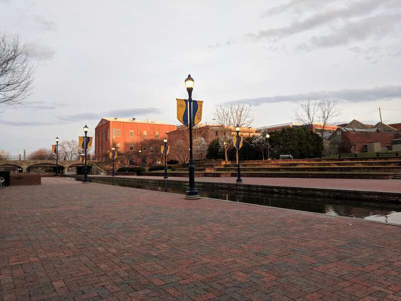 Carroll Creek Park in downtown Frederick, Maryland.