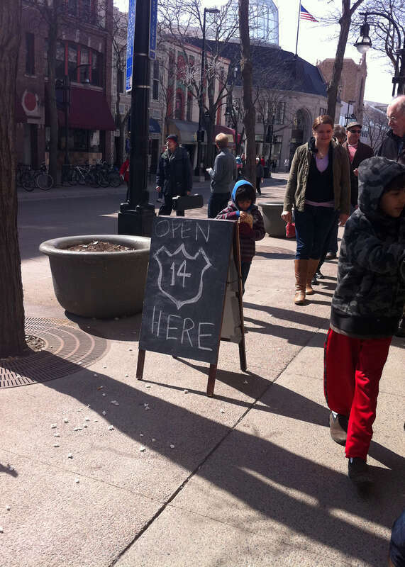 "open here"