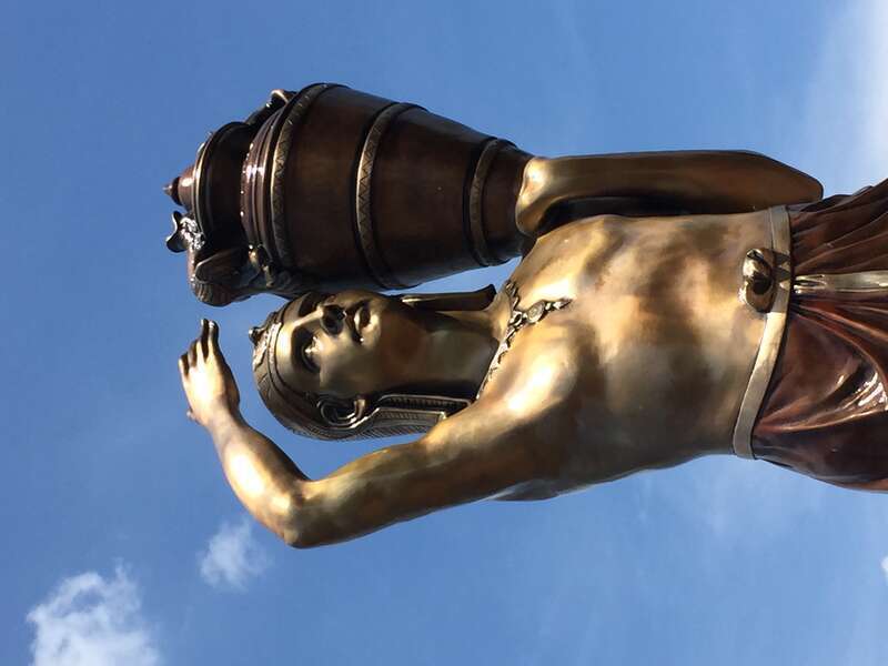 Recreated bronze of an original zinc statue, installed at the Lynchburg city reservoir in 1880.