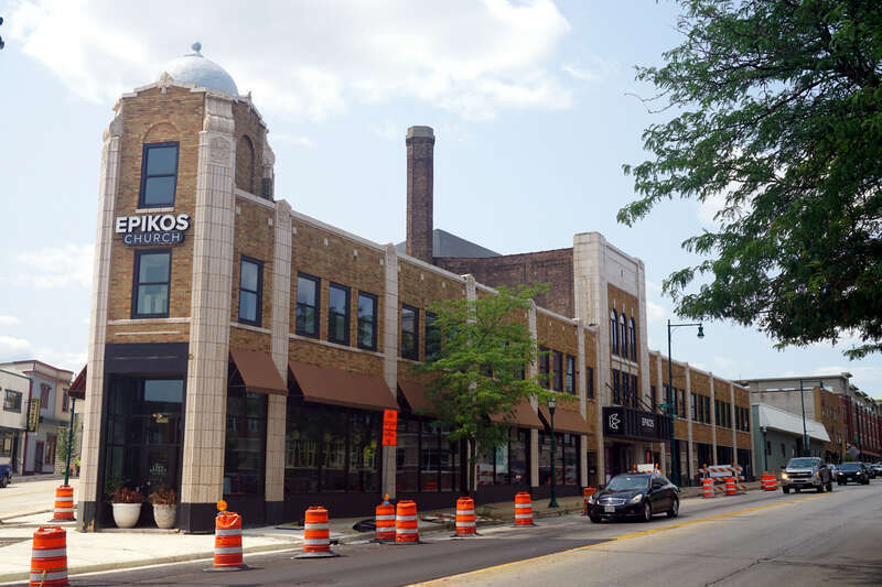 The Paradise Theatre (currently Epikos Church) in West Allis, Wisconsin (United States).