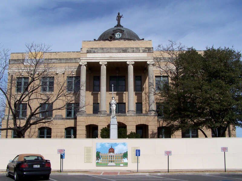 The Williamson County Courthouse in Georgetown, Texas, United States undergoing renovation.