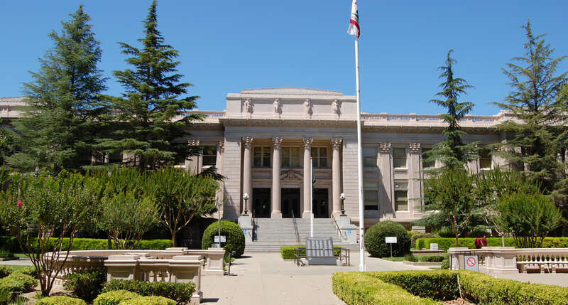 The Yolo County Courthouse in Woodland, California.  This building is on the National Register of Historic Places.