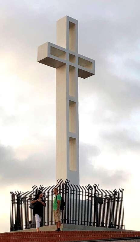 Mt. Soledad National Veterans Memorial is a prominent landmark located on top of Mount Soledad in the La Jolla neighborhood of San Diego, California.  A cross was first erected on the site in 1913; the present one - the third on the site -- dates