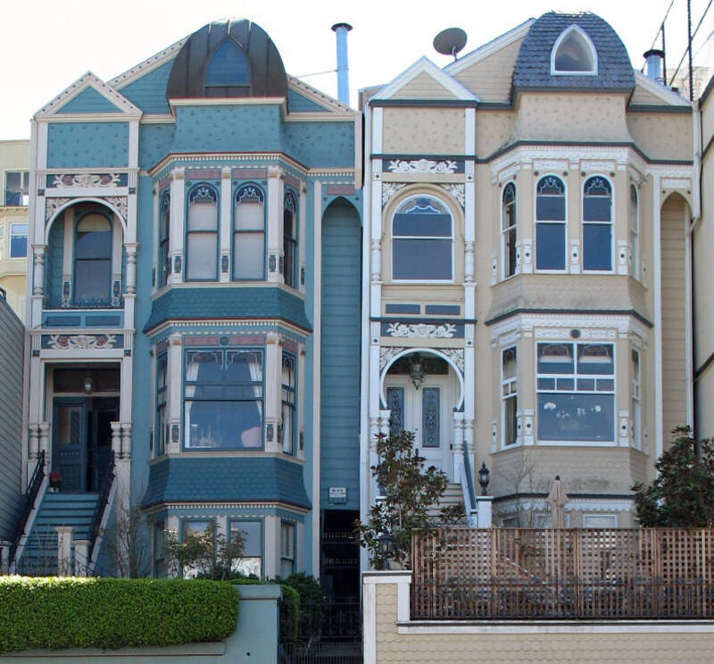 Albert Wilford Houses, 2121 &amp; 2127 Vallejo St, San Francisco, California, USA. 

National Register of Historic Places in San Francisco, California.
Photographed 2008-03-09 by Mike Hofmann from sidewalk on north side of Vallejo St. between