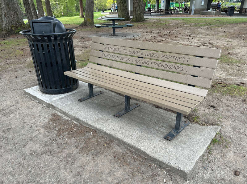 Bench at Lake Meridian Park in Kent, Washington.