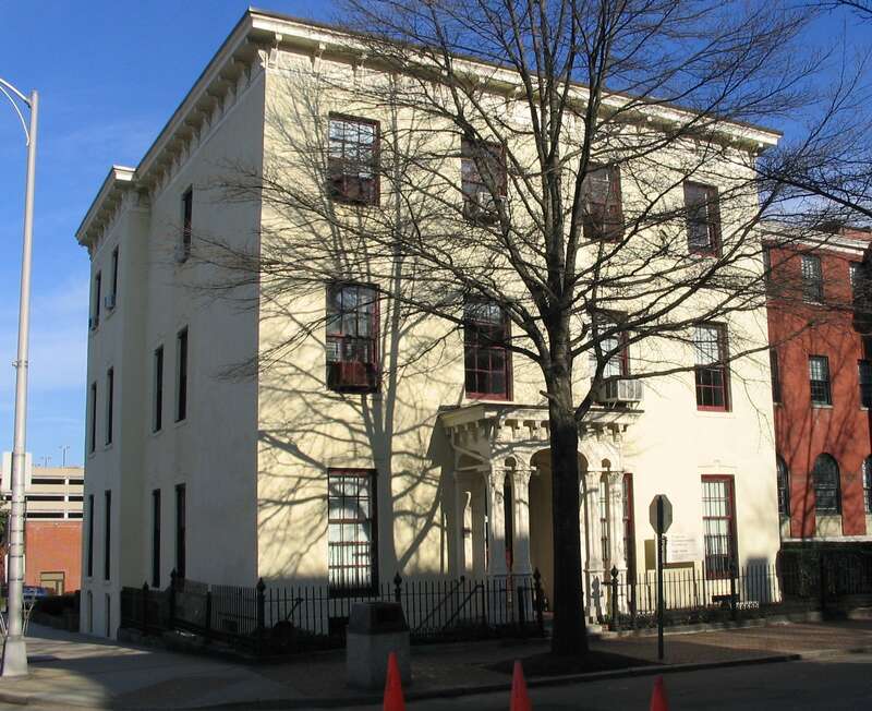 The Benjamin Watkins Leigh house in the Court End neighborhood of Richmond, Virginia; on the National Register of Historic Places