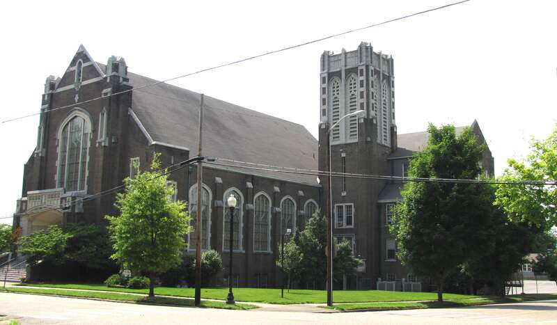 The Central United Methodist Church in Knoxville, Tennessee, USA.  This church, built in 1927, was designed by the Knoxville architectural firm Baumann &amp; Baumann.