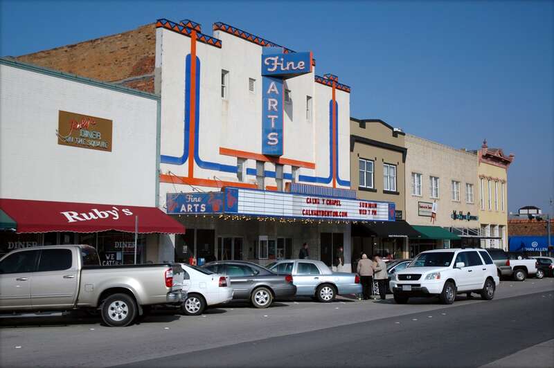 Historic town square of Denton, Texas, United States.