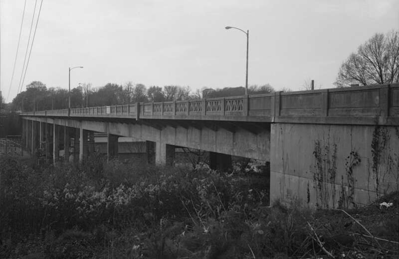 Title: 5. EAST ELEVATION, FROM NORTHEAST - Fifth Street Viaduct, Spanning Bacon's Quarter Branch Valley on Fifth Street, Richmond, VA
Medium: 4 x 5 in.
Reproduction Number: HAER VA,44-RICH,115--5
Rights Advisory: No known restrictions on images made