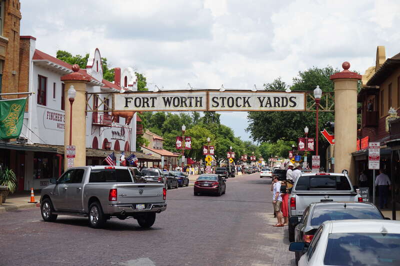 Exchange Avenue in the Fort Worth Stockyards in Fort Worth, Texas (United States).