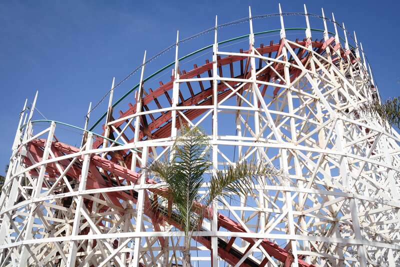 The Giant Dipper roller coaster in Belmont Park, San Diego