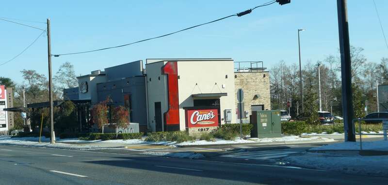 Raising Cane's Chicken Fingers restaurant on West Tennessee Street in Tallahassee, Florida.