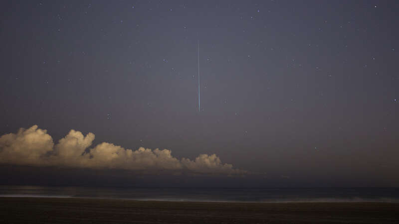 
500px provided description: During the Geminid meteor shower taken at Redondo Beach, CA in Miramar Park [#meteor ,#meteor shower ,#geminid]
