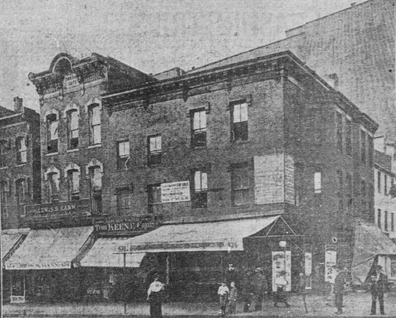 SW corner of Seventh and E Streets, NW, with Seventh St. in the foreground.  7/21/07 "Washington Times".

Much of the block had just been purchased from the estate of Michael Talty by an M. Goldenberg.  The Times reported that the block had long been