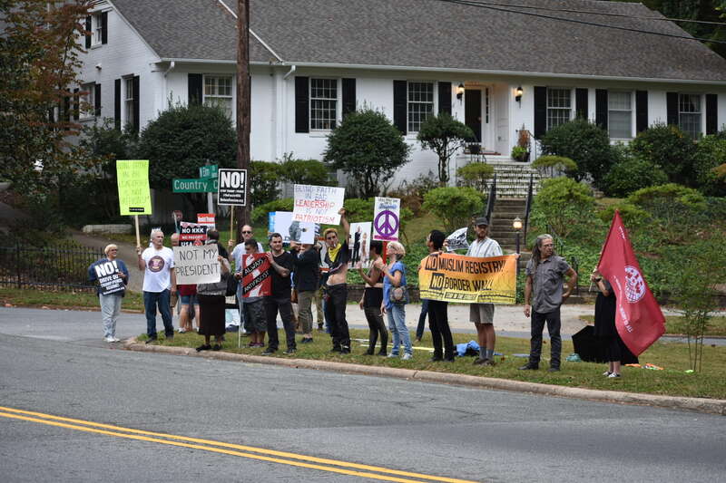 When Trump came to Greensboro for a fundraiser, over a hundred residents showed up in protest or support.