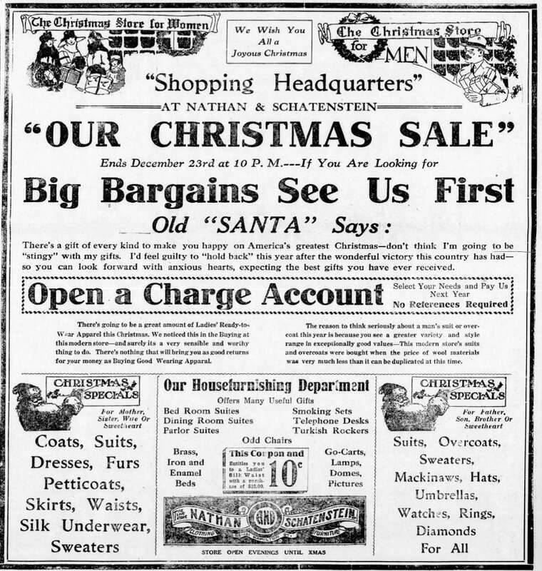 Nathan &amp; Shatenstein Newspaper Ad Allentown PA