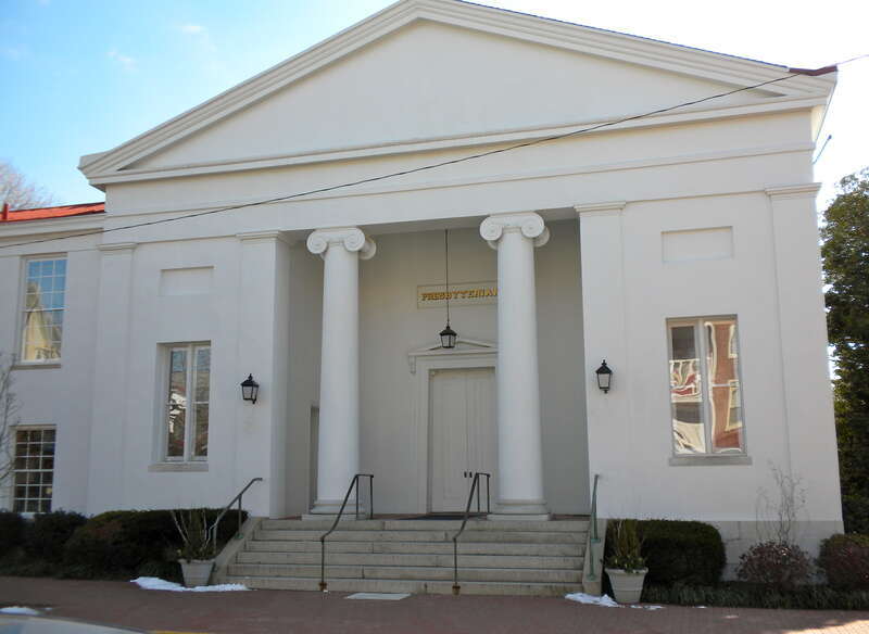 1st Presbyterian Church on Miner Street, West Chester PA.  On NRHP. I donate this photo to the public domain. Believed to be the first commission of architect Thomas U. Walter