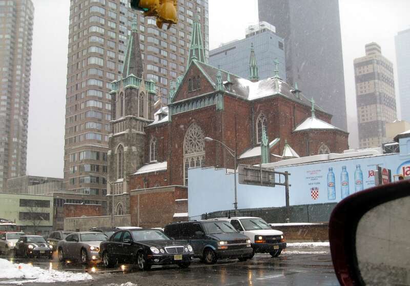 Looking east across 40th Street at the Church of Saints Cyril &amp; Methodius and St. Raphael is a Roman Catholic parish church in the Roman Catholic Archdiocese of New York, located at 502 West 41st Street, Manhattan, New York City. It was