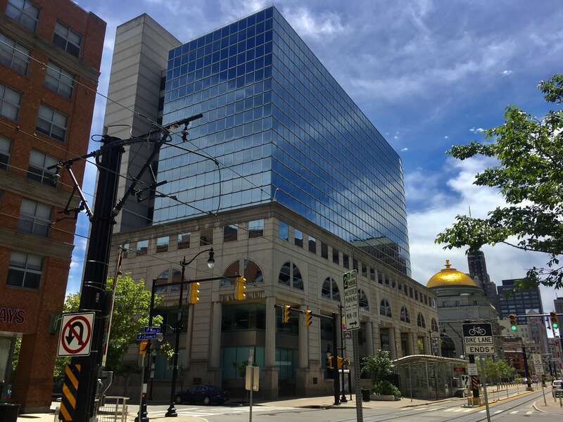 M&amp;T Center as seen from the corner of Main and Chippewa Streets.