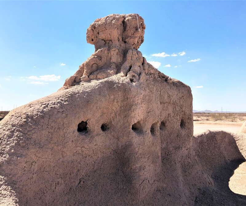 Casa Grande Ruins National Monument, located at 1100 West Ruins Road in Coolidge, Pinal County, Arizona, is an archaeological site and ruins of the Pre-Columbian Hohokam culture dating from c.12th century-15th century. "Casa Graade" (Big House) is
