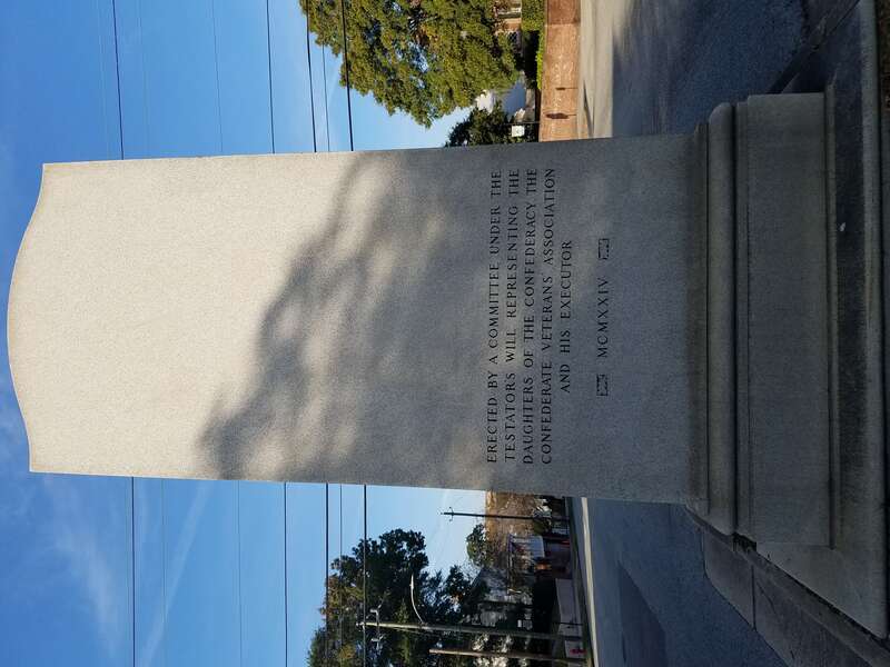 The back side of the Confederate Memorial