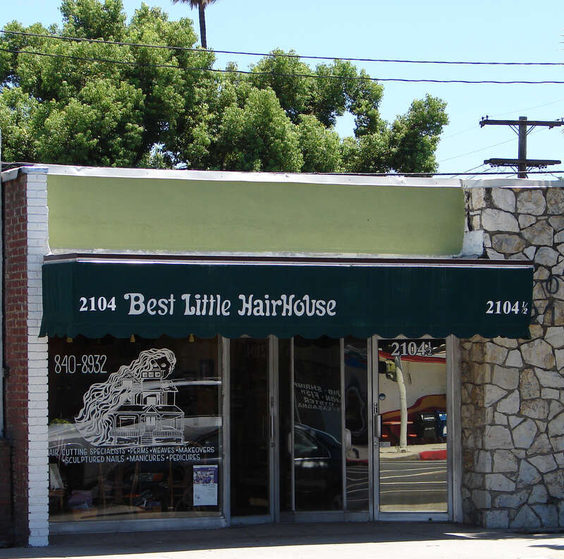 Hair place in Burbank.    Formerly the Best Little Hairhouse in Burbank, they seem to have changed the name slightly.    Great Punnage.