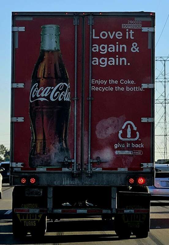 Rear of a Coca-Cola semi-trailer
