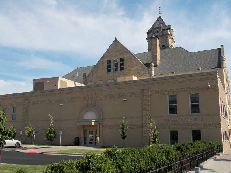 The backside of City Hall in Davenport, Iowa