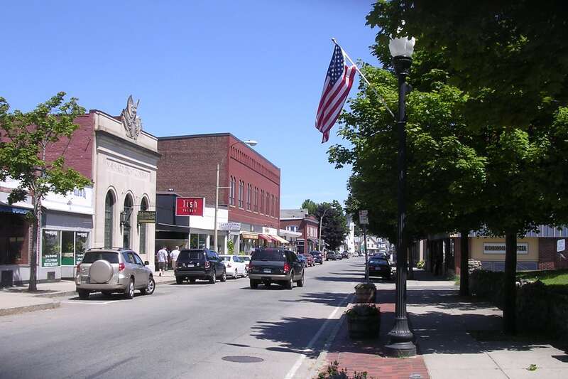 Eastbound Massachusetts Route 62 in Maynard Massachusetts