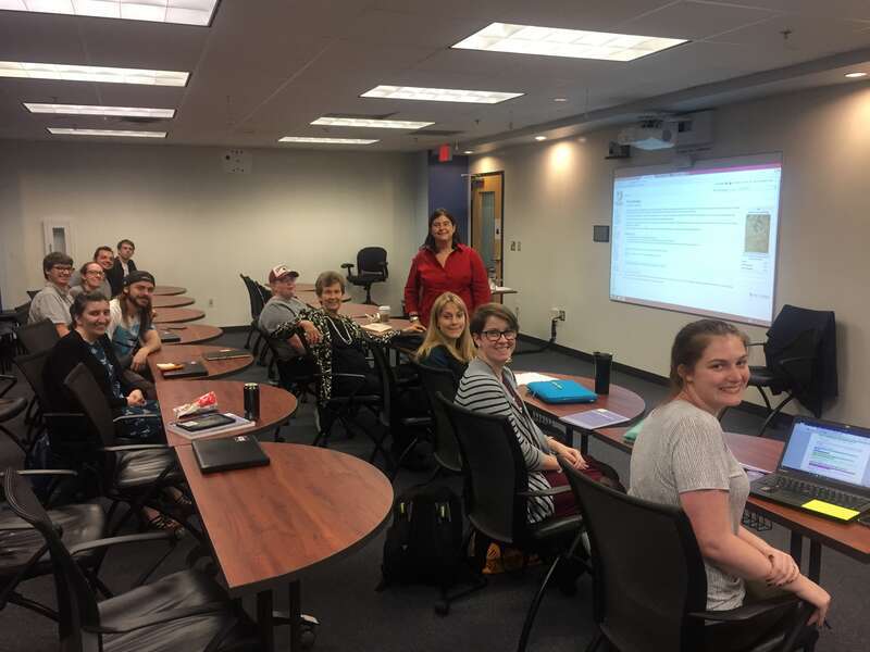 Edit-a-thon at Florida State University, Strozier Library with Prof. Nancy De Grummond and graduate students on Etruscan Art and Archaeology.