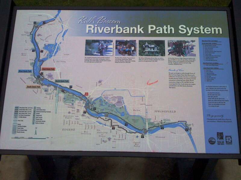 Great running, biking, walking, looking at leaves path system on Eugene, Oregon. I did a 10k run on the south and west bank portions