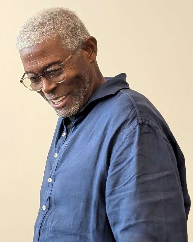 Artist Floyd Newsum giving a talk in June of 2024