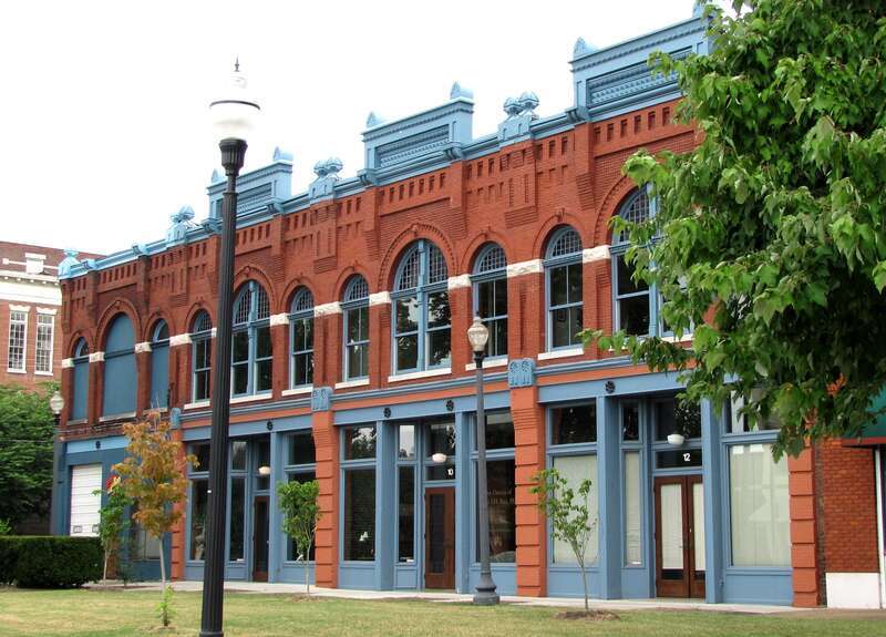 The W. F. Green and Company Grocery Store building (6-12 Emory Place) in Knoxville, Tennessee, USA.  Built in 1890, this building is now a contributing structure within the NRHP-listed Emory Place Historic District.